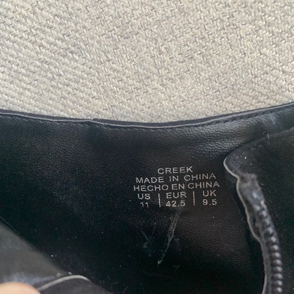 Black Suede Heeled Booties Size 11 - Picture 6 of 6